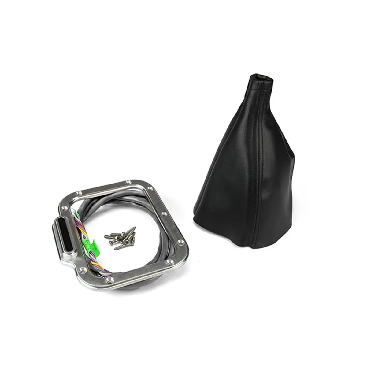 Cable Operated Boot Indicator; Brushed Finish; Vertical; Rectangular; For GM 700-R4/200-4R/4L60/4L60E/4L80E; Incl. LED Indicator/Boot; w/o Sensor Kit; Billet Aluminum;