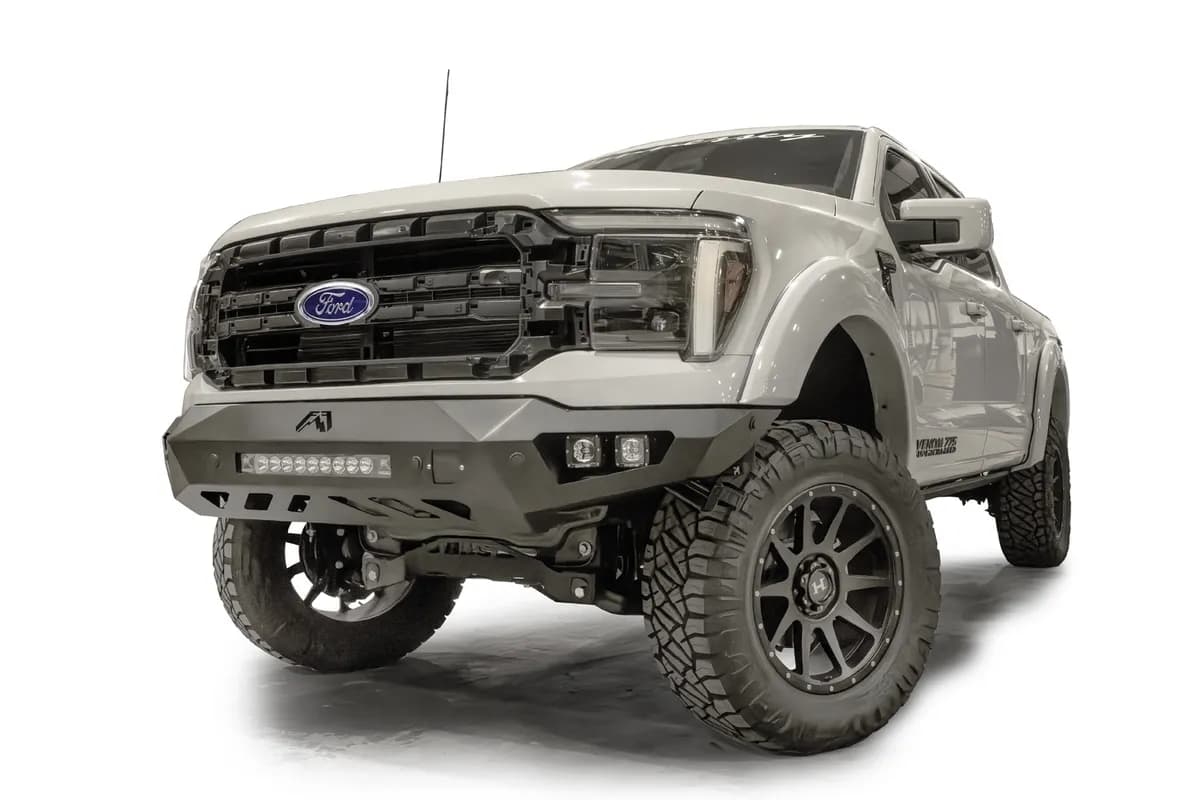 Vengeance Front Bumper; 2 Stage Matte Black Powder Coated; w/No Guard; ACC Compatible;