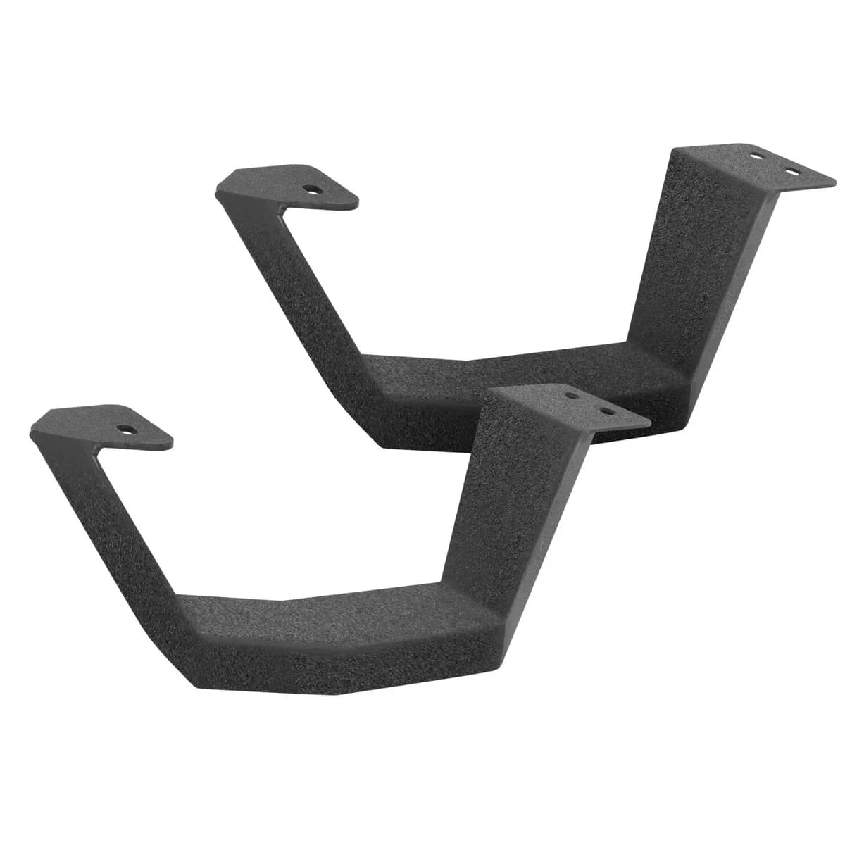Go Rhino 6944298720T - RB20 Running Boards With Mounting Brackets & 2 Pairs of Drop Steps Kit - Protective Bedliner Coating