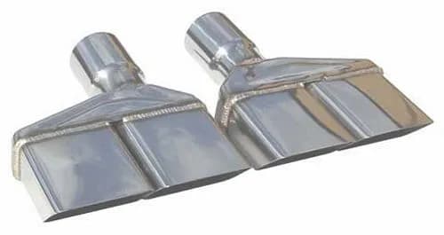 Exhaust Tail Pipe Tip Set 70-74 Challenger 2.5 in Dual Rectangle Clamp On Hardware Not Incl Polished 304 Stainless Steel Pair Pypes Exhaust