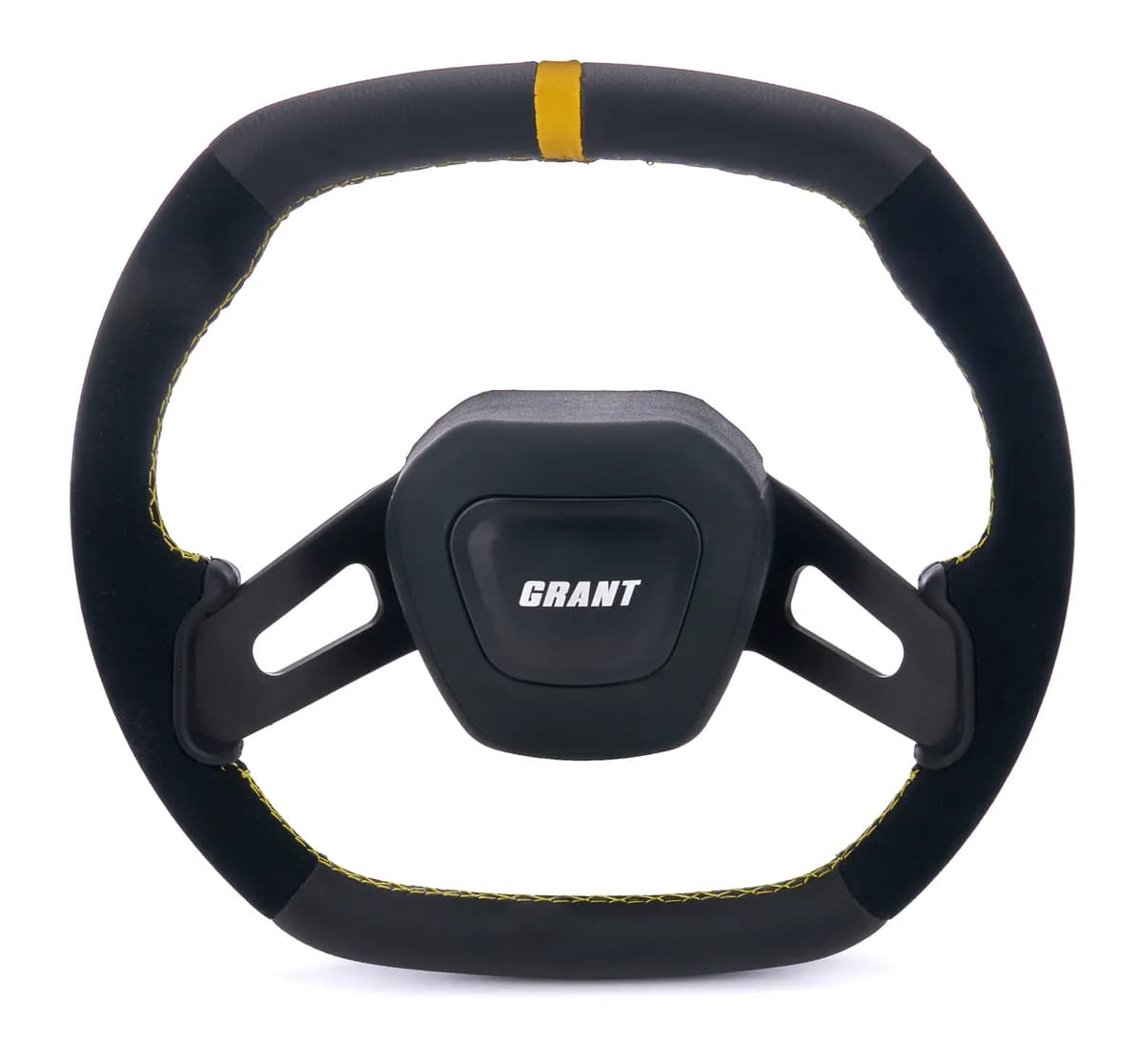 C8 Performance Steering Wheel; Yellow Center Stripe;