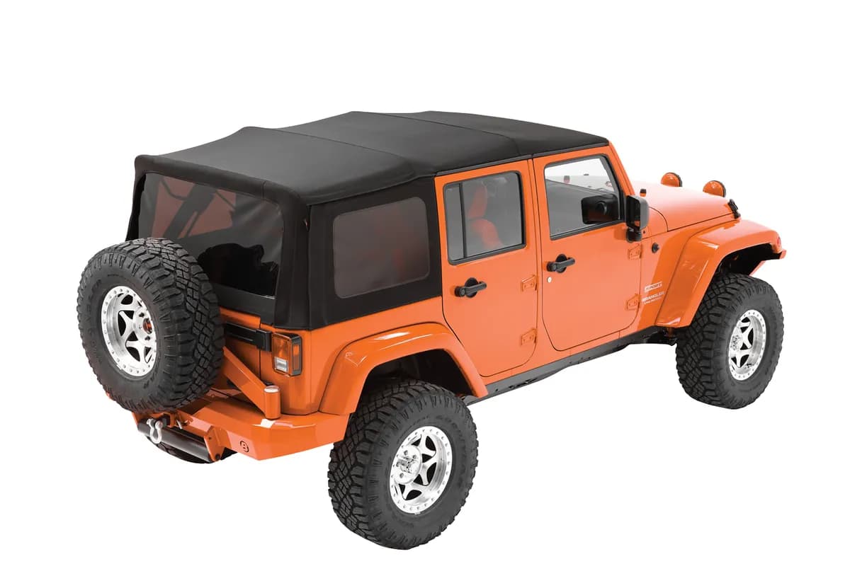 Bestop Replace-A-Top OE Exact (OEX) for OEM - Jeep '10-18 Wrangler JK 2-Door (Black Diamond Sailcloth; Tinted Windows; No Door Skins Included)
