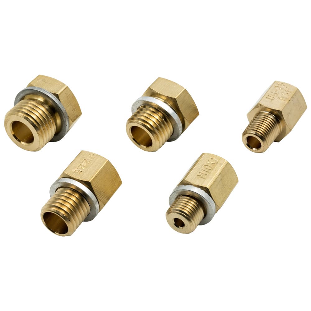 Equus Equus E9848 Adapters, Oilp & Temp, 1/8 -27 Nptf to M10-1.0, M12-1.50, M16-1.50, 1/8-28 Npt
