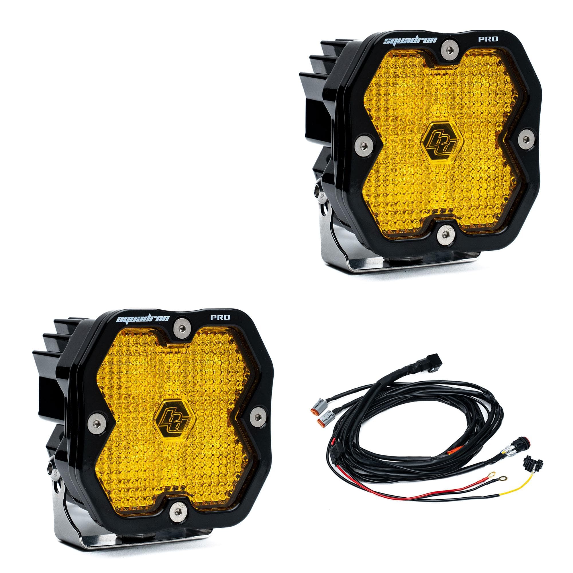 Squadron 2.0 Pro Black LED Auxiliary Light Pod Pair Universal Baja Amber Work/Scene Baja Designs product image