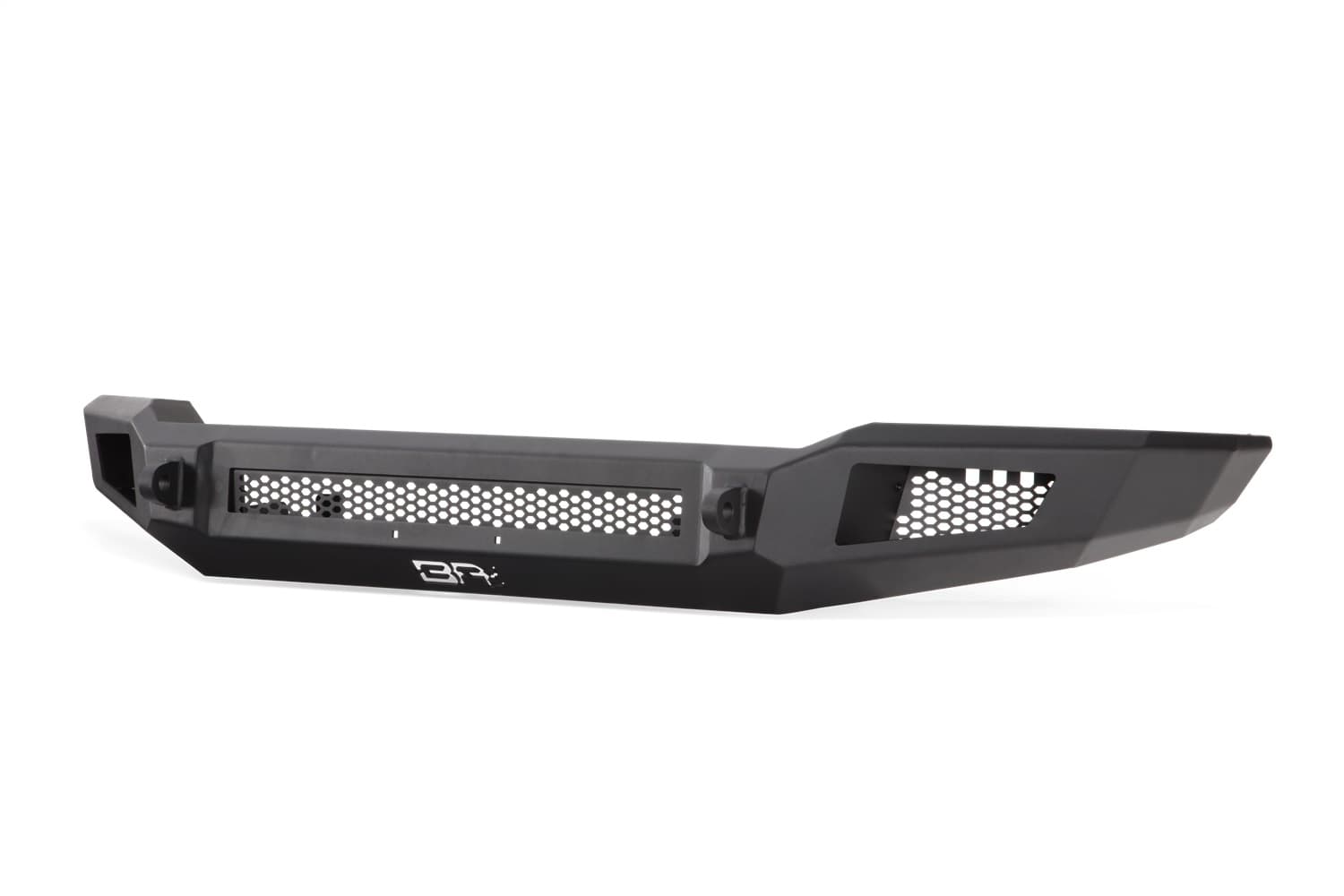 Ambush Series Front Bumper; 3/16 And 1/4 in. Roll Steel; Non Winch; 30 in. Dual Row/2 Cube Style LED Light Mount; Black; Steel; product image