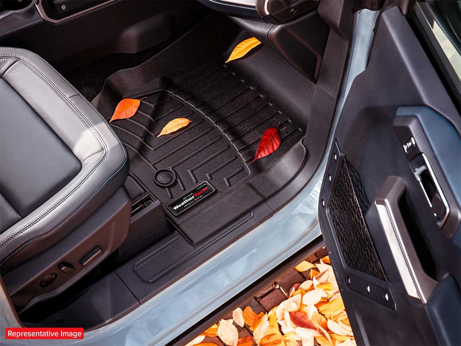 2012 + Dodge Ram Front FloorLiner Fits Regular and Quad Cab with two retention hooks on the driverfts and passengerfts side Tan product image