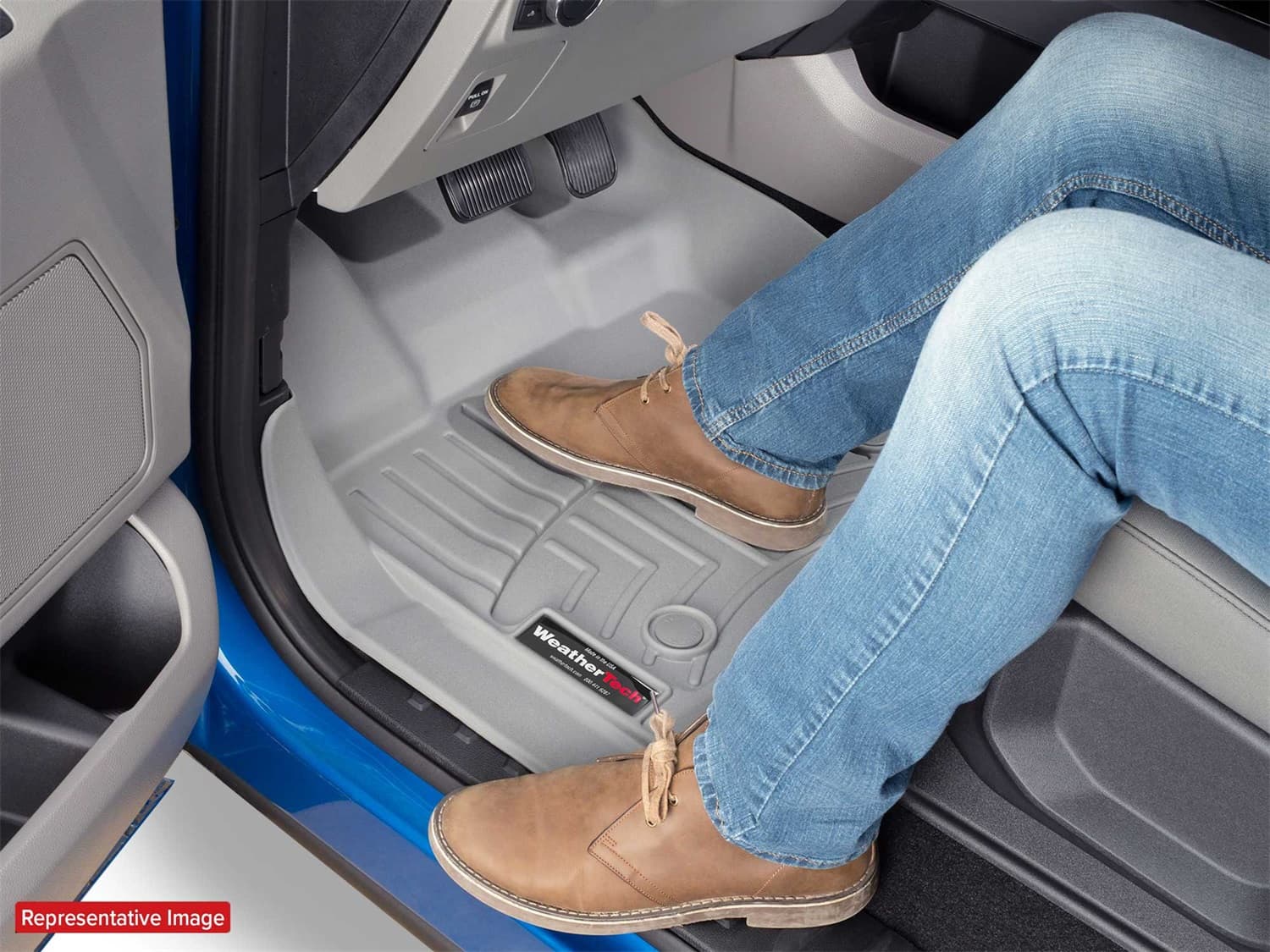 2012 + Dodge Ram Front FloorLiner Fits Regular and Quad Cab with two retention hooks on the driverfts and passengerfts side Tan product image