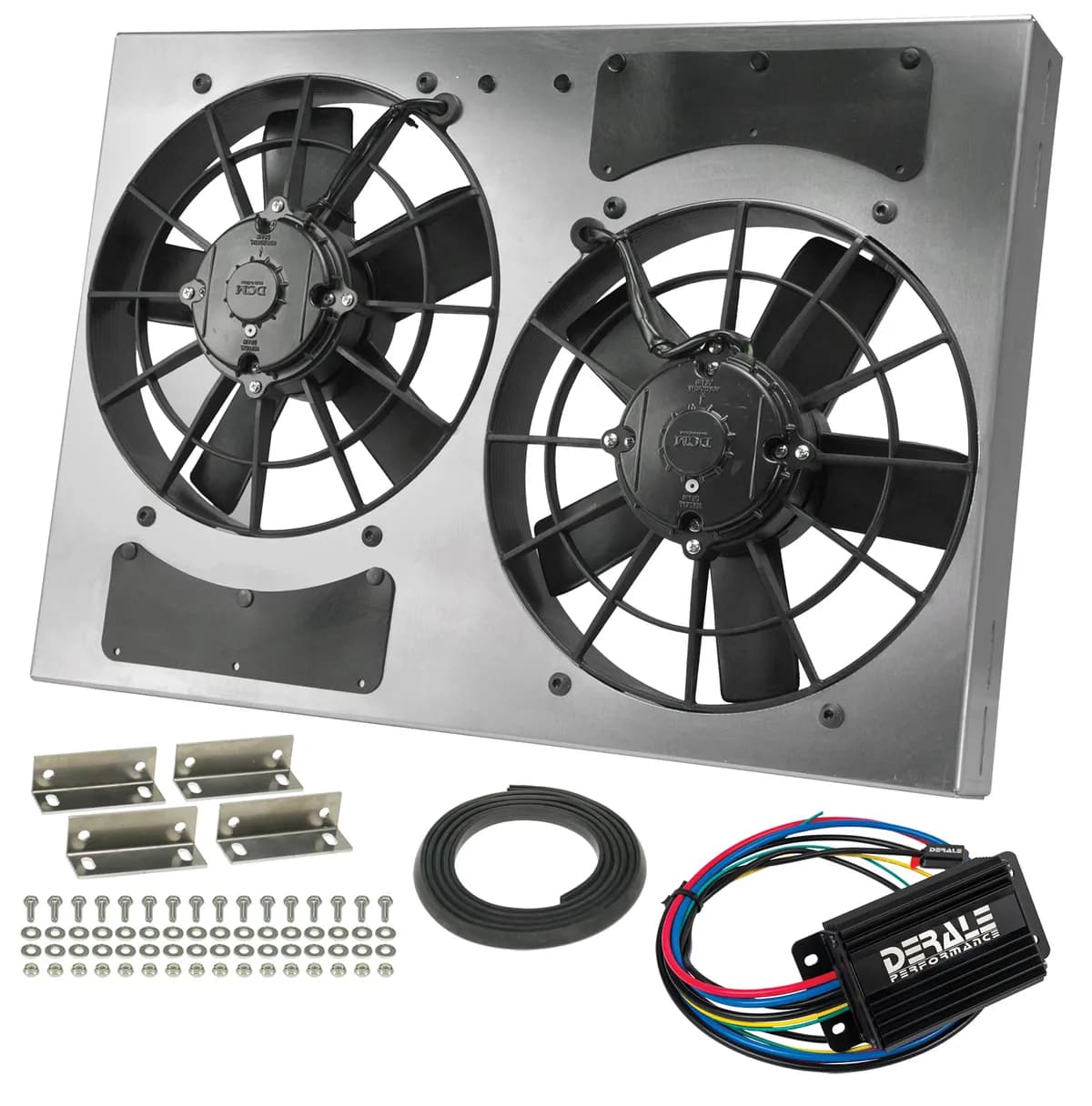 Derale 66833 Powerpack - High Output Dual 11 RAD Fan/Alum Shroud Kit w/ PWM Controller