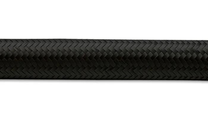 Nylon Braided Flex Hose; -6AN; 0.344 in. Hose ID; 0.5625 in. Hose OD; 500 PSI Operating Pressure; 2000 PSI BP; 50ft. Roll; Black;