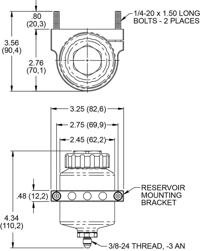 Wilwood KITRESERVOIRBILLET4ozWBRACKET