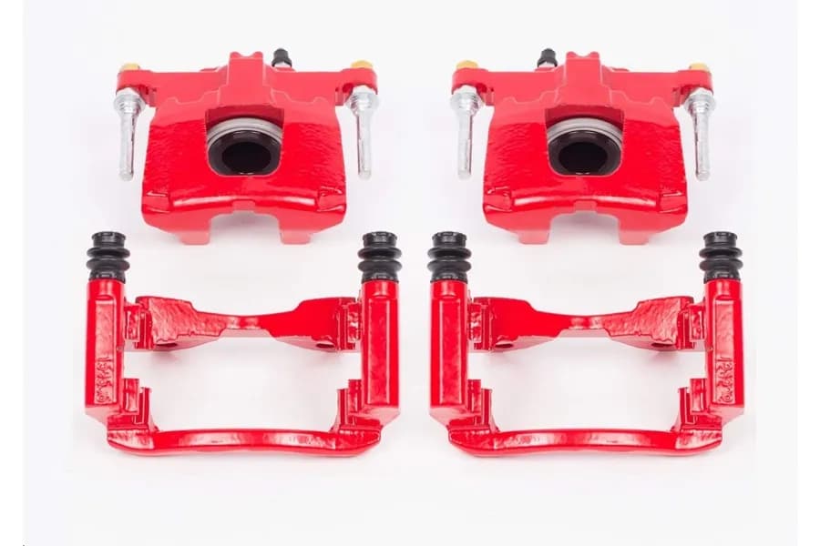 Red Caliper Pair w/ Brkt Jeep Liberty 2008-12, Jeep Wrangler 2007-17, Jeep Wrangler JK 2018 - Rear