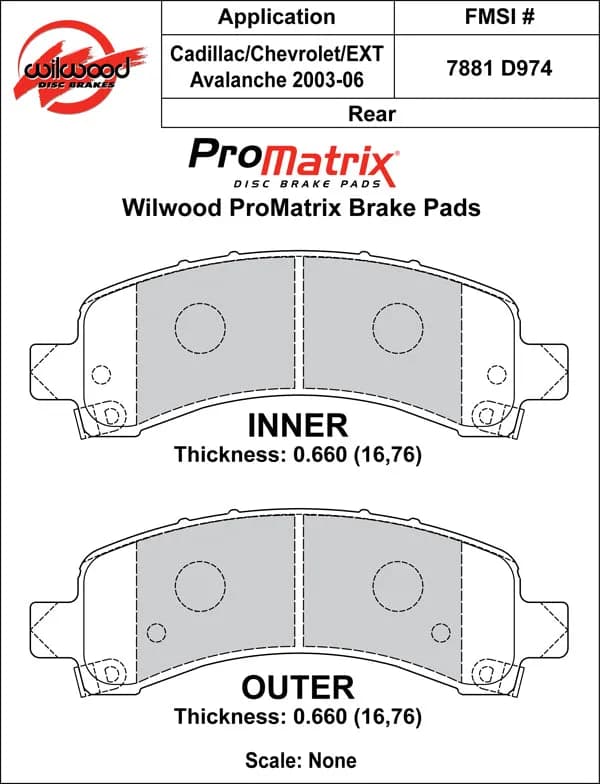 2002 - 2015 Cadillac, Chevrolet, GMC Original Equipment Pads - 150-D0974K