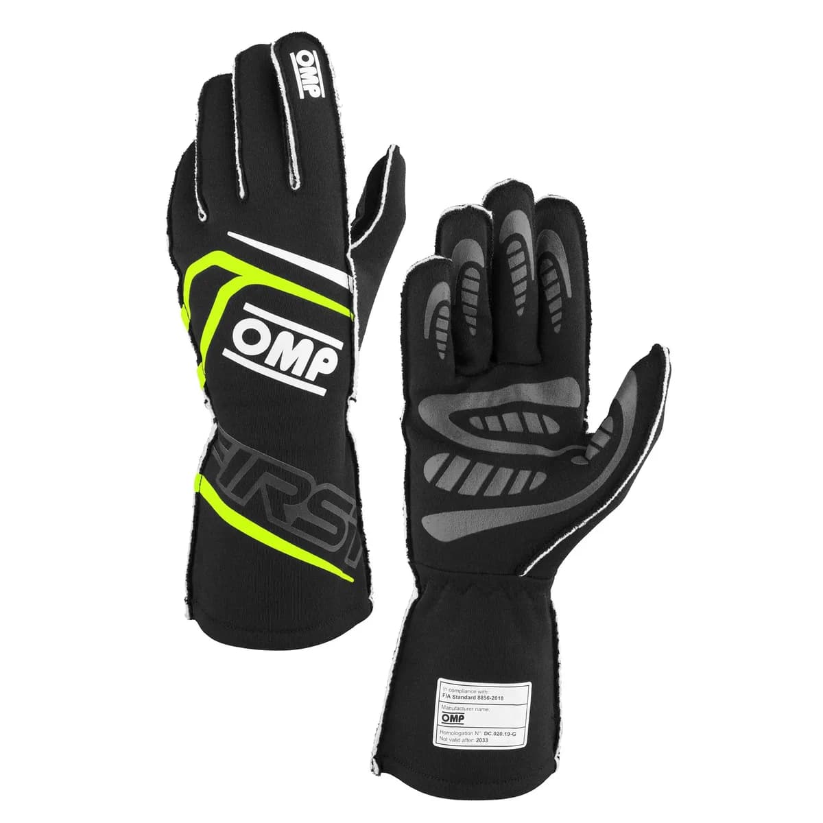 First Gloves Fia 8856-20 18 My2025 Black / Fluo y