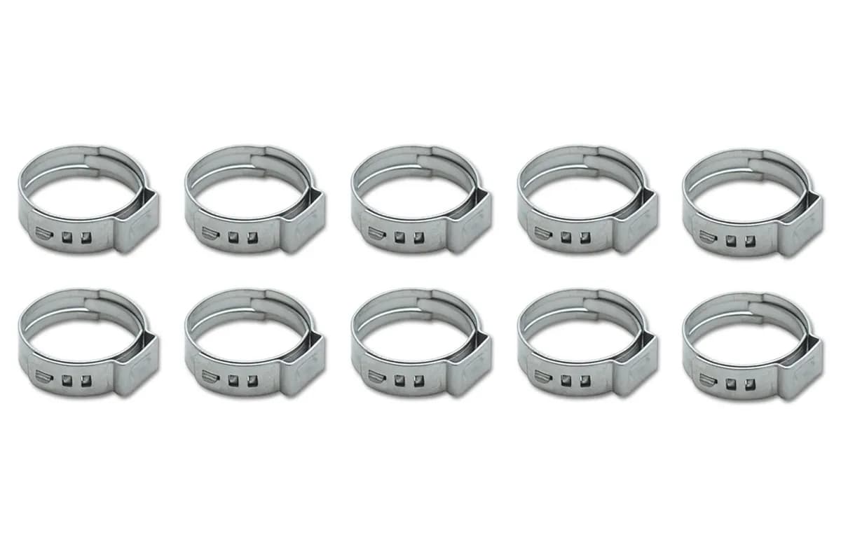 Pinch Clamp; 0.57 To 0.67 in. Clamp Range; 0.281 in. Clamp Width; 10 pcs.; 300 Series Stainless Steel;