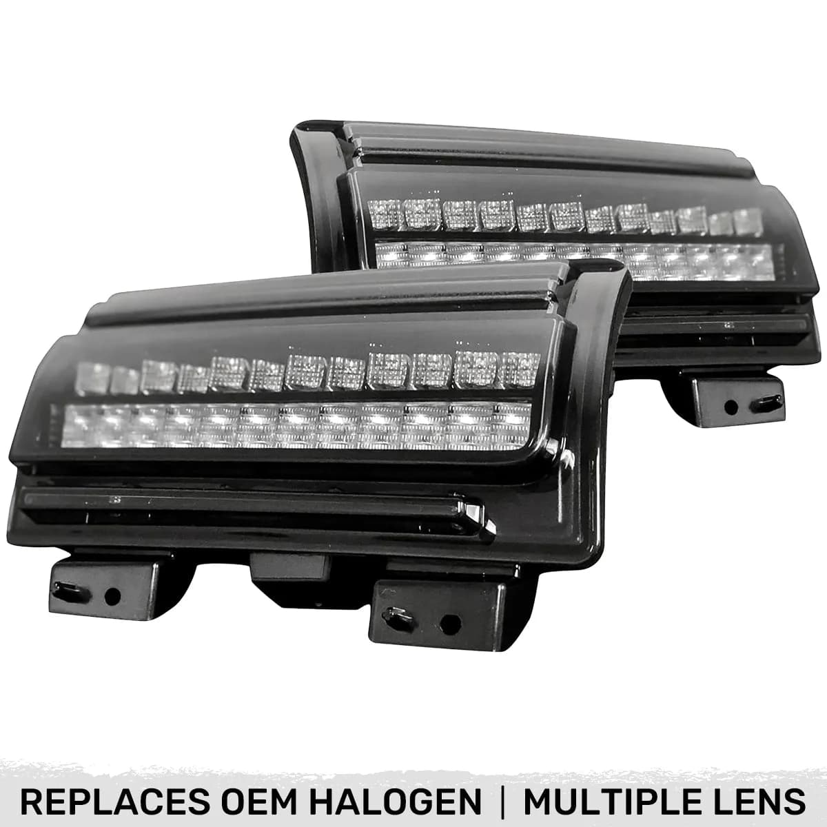 Jeep Wrangler JL 18-25 Ultra Bright White DRL Oled Amber Scanning Switchback Turn Signals Fender Lights (Replaces OEM Halogen) - Multiple Lens