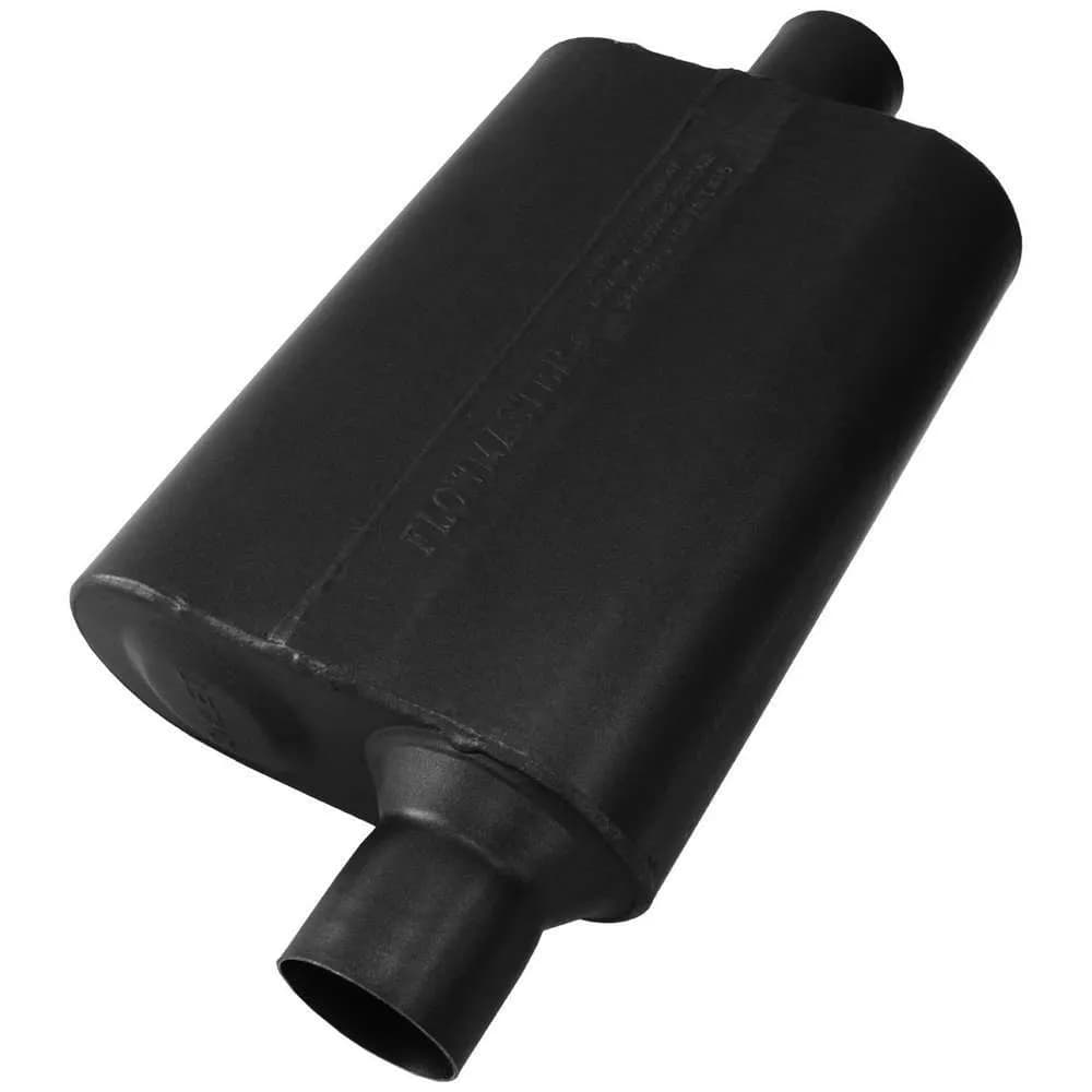 40 Series Delta Flow Muffler 2.50in IN (O) / OUT (C): ea 409S Stainless Steel