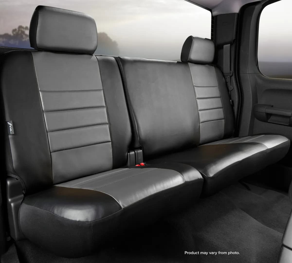 LeatherLite™ Custom Seat Cover; Split Seat 60/40; Adjustable Headrests; Incl. Head Rest Cover; Gray;