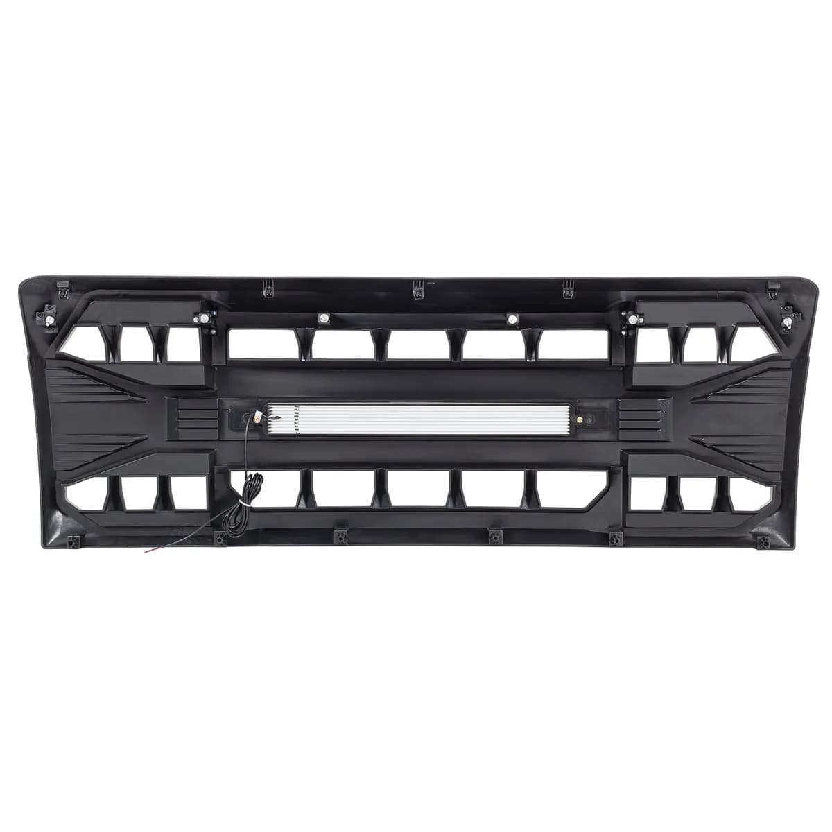 American Modified Amfmaa00129 Armor Grille With Off-Road Lights - Glossy Black