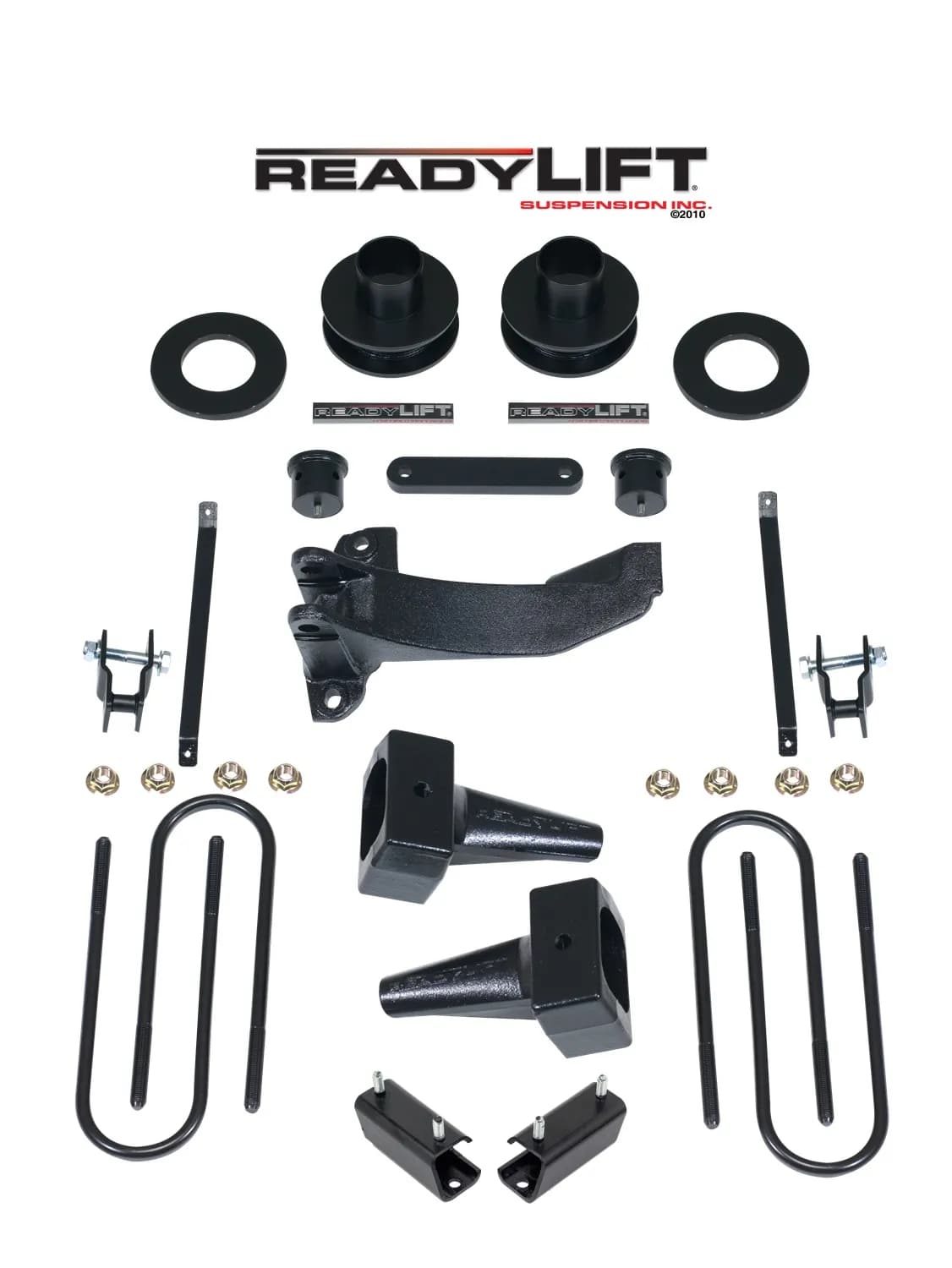 2.5 Coil Spring Spacer Front-5.0 Flat Block Rear-2 Piece Drive Shaft-F250 F350 F450 2011-2016 Ford F250f350f450 4wd