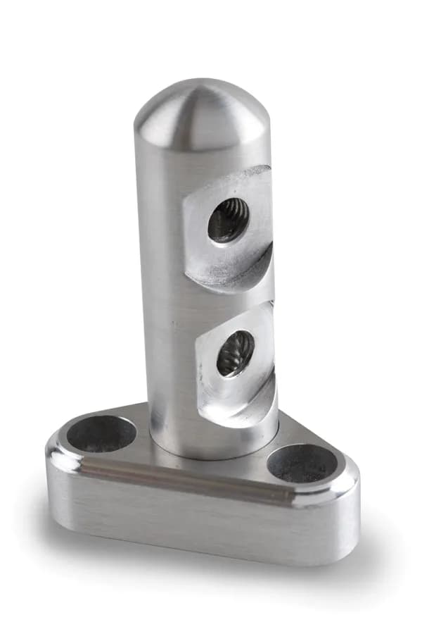 Throttle Cable Bracket; Double Stud For Throttle/Cruise Control Cables; 3.5 in. Linkage Cam; Brushed Finish;