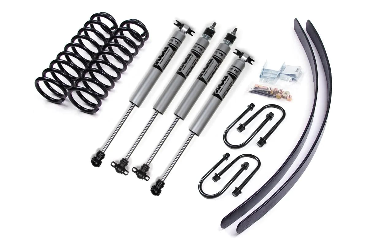 1984-2001 Jeep XJ 3 Suspension Lift Kit w/Dana35 Axle - Front Coil w/Rear Add a Leaf - Fox 2.0 Adventure Series Shocks