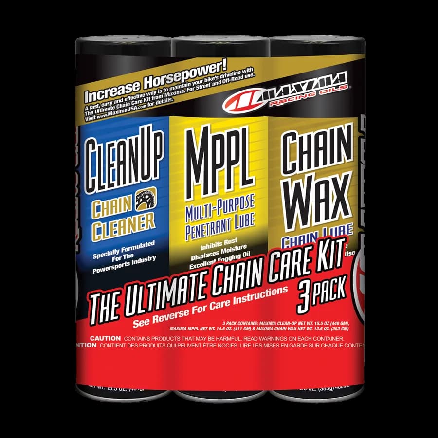 Chain Wax Ultimate Care Combo Kit Chain Cleaner/Penetrant Lube/Chain Wax 3pac