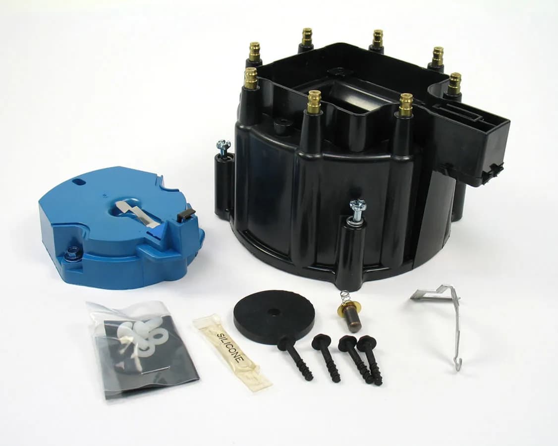 Replacement Distributor Cap and Rotor Kit for HEI Distributors - Black (Service Part Only)