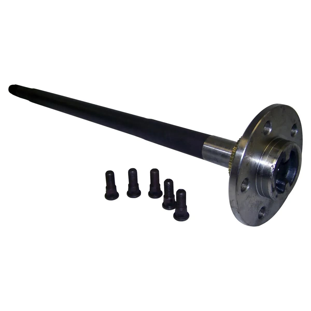 1992-2001 XJ Cherokee MJ Comanche;1993-1995 YJ Wrangler;1993-1996 ZJ Grand Cherokee w/ Drum Brakes;1997-2002 TJ Wrangler;w/ Dana 35; Right Axle Shaft; 29" Long 27 Spline; 4340 High Strength Alloy Steel; Includes (1) 44217 Tone Ring & (5) 83503053 Studs