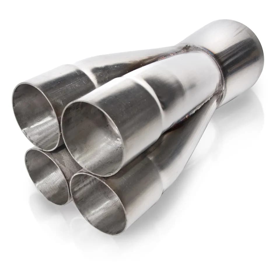 Stainless Works 2-38in 4-way merge collectors with 4-12in OD outlet