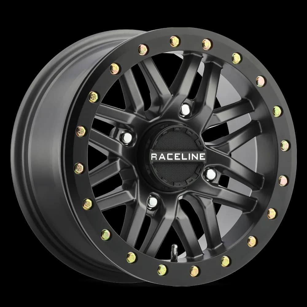 Aluminum Wheels 15x7 Ryno Beadlock UTV A91G Matte Dark Gunmetal Grey 10 Offset 4 on 137 Bolt Pattern 113.9 Bore Raceline