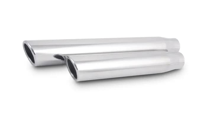 Exhaust Tip; Round Rolled; 3.5 in. Outlet O.D.; 3 in. Inlet ID; 11 in. L; 304 Stainless Steel; Single Wall Angle Cut;