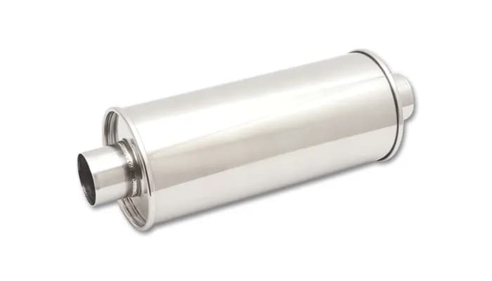 STREETPOWER Round Muffler; Round; 4 in. Inlet ID; 4 in. Outlet ID; 18 in. Body L; 22 in. Overall L; 7 in. Muffler OD; Center/Center Location;