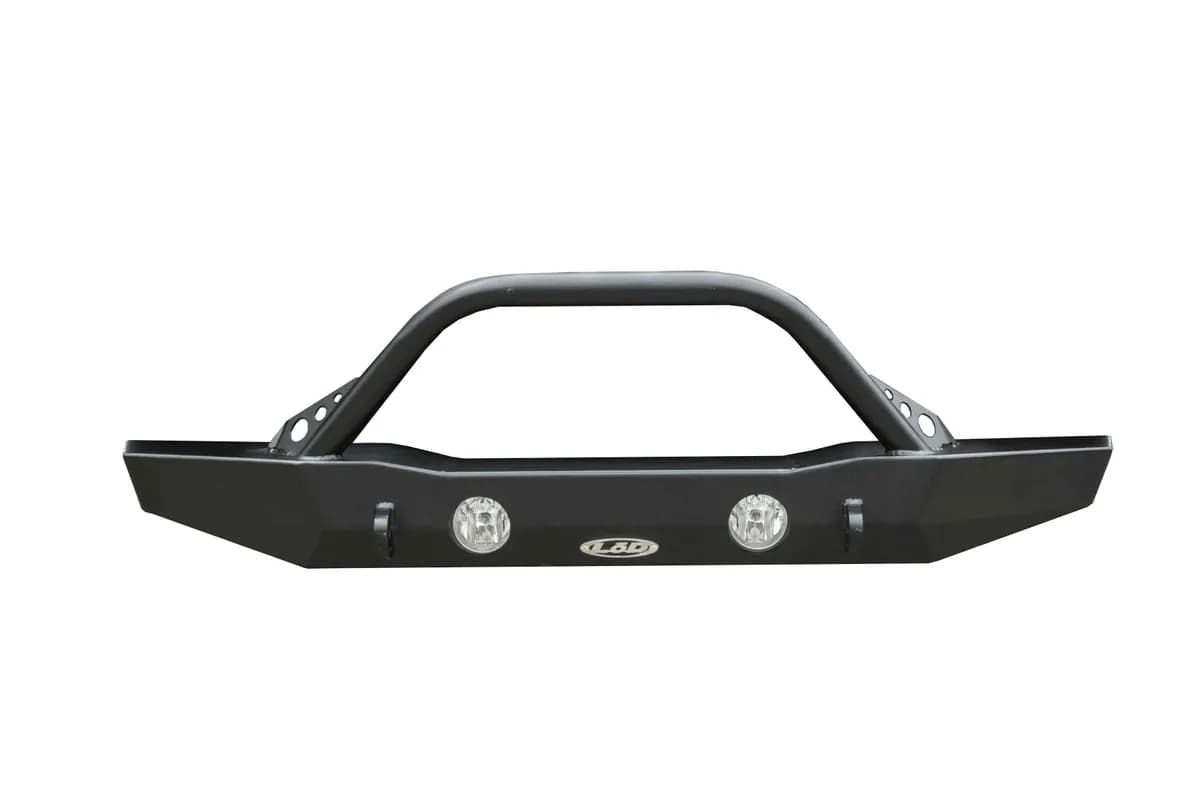 LOD Destroyer Mid-Width Front Bumper w/ Bull Bar, Black Powder Coated - JT/JL