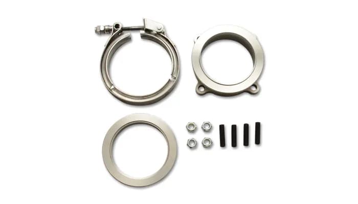 Turbo Flange Adapter; GT Series; 3 in. 4 Bolt To 3 in. V-Band Plus Female V-Band And V-Band Clamp;