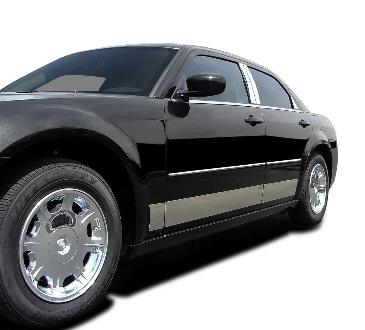 Rocker Panel Molding; 5 in. Width; Stainless Steel; 12 pc.; Fits From The Bottom Of The Door Up;