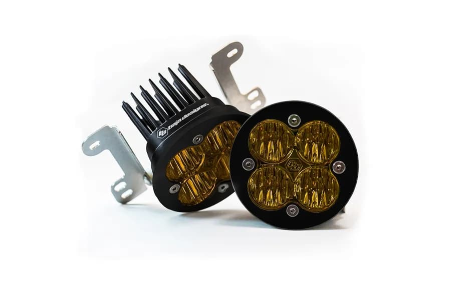 Jeep Fog Lights Squadron-R SAE Amber LED 07-18 Wrangler JK Fog Pocket Kit Baja Design