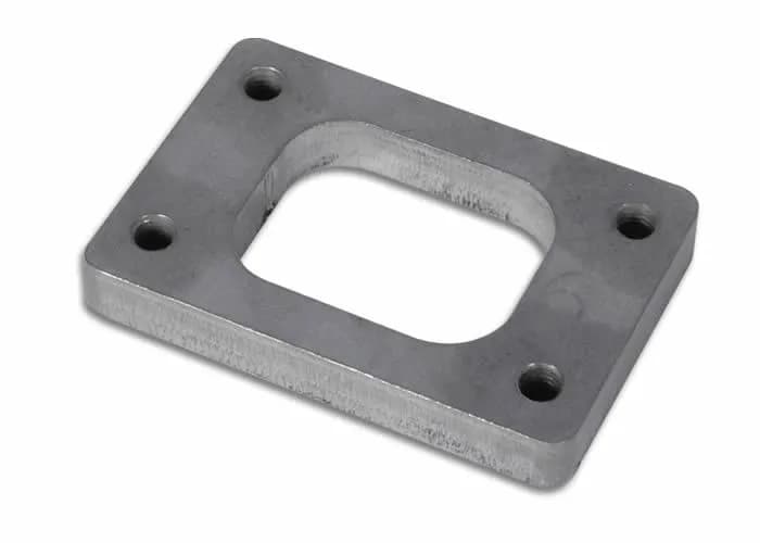 Turbo Inlet Flange; 39.9mm Bhcch; 72.8mm Bhccw; M8x1.25 Bhts; 62.7mm Overall h; 91.6mm Overall w; 0.5 In. Thickness; 39.7mm Port h; 50.8mm Port w; For T25/T28/Gt25; Mild Steel;