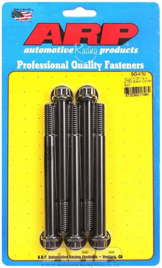 7/1614 x 4.750 12pt Black Oxide Bolts