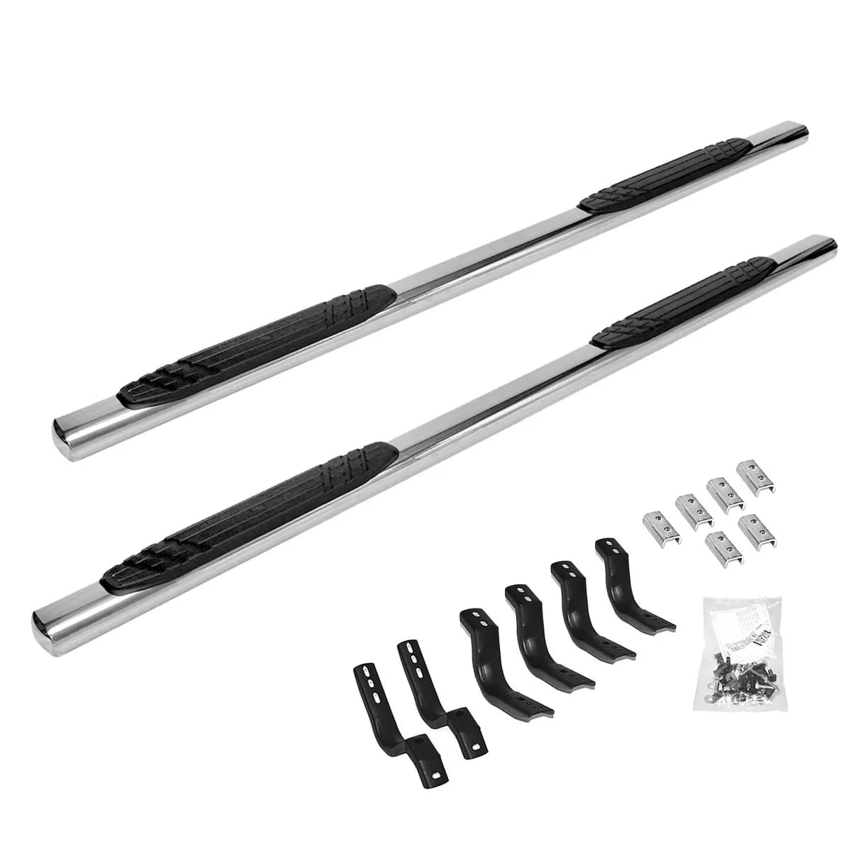 Go Rhino 684415580PS - 4 OE Xtreme SideSteps With Mounting Bracket Kit - Polished Stainless Steel