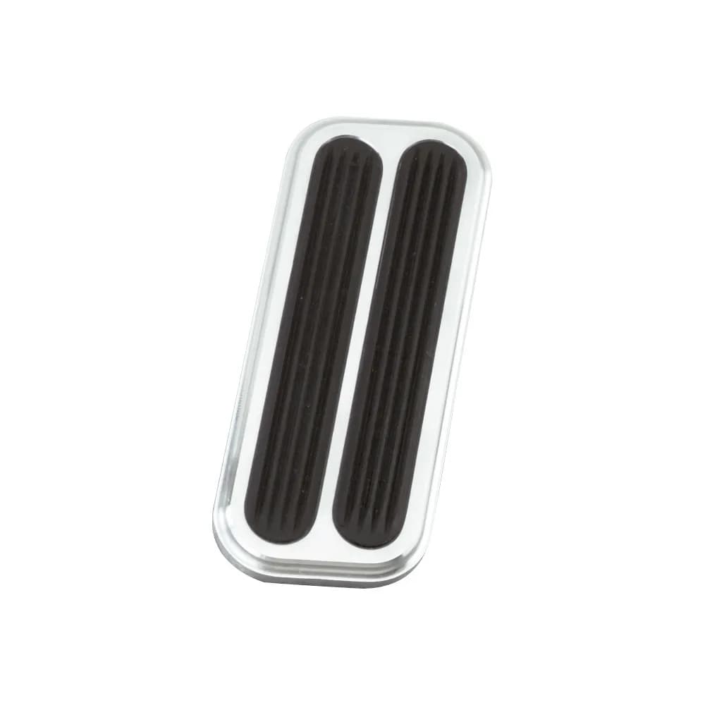 Throttle Pedal Pad; Brushed; w/Rubber Insert; Billet Aluminum;
