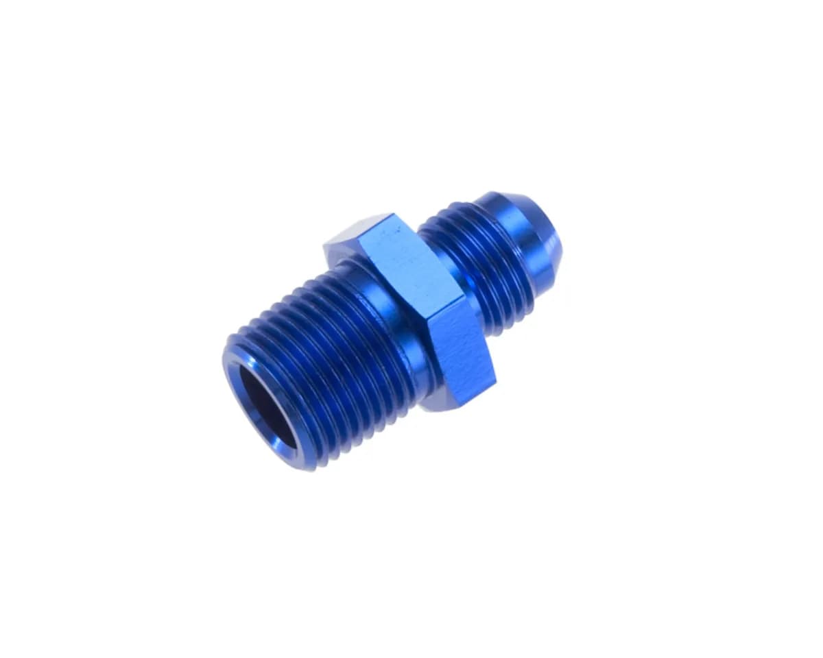 12 Straight Male Adapter to 12 (3/4) Npt Male Blue