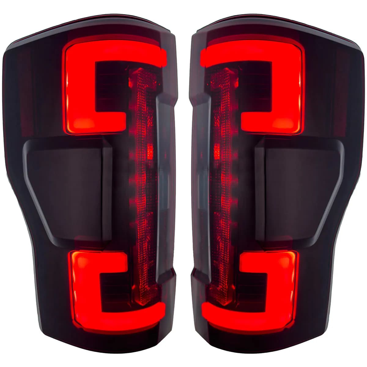 Ford Superduty F250 350 450 550 20-22 Replaces OEM LED Style Tail Lights With Blis Blind Spot Warning System Oled Tail Lights - Red Lens