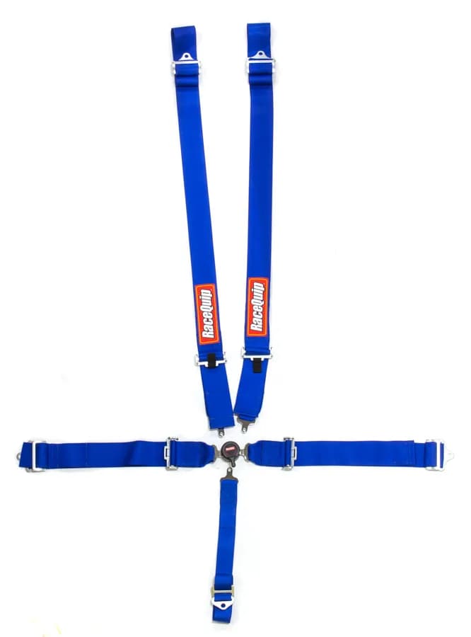 Camlock 5 Point Auto Racing Harness Set; Pulldown Lap; Sfi 16.1 Seat Belt Set; Blue