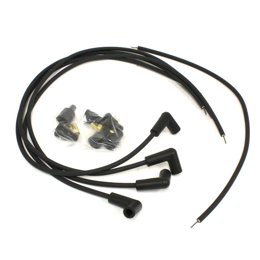 PerTronix 704190 Flame-Thrower Spark Plug Wires 4 cyl Universal 90 Degree Black
