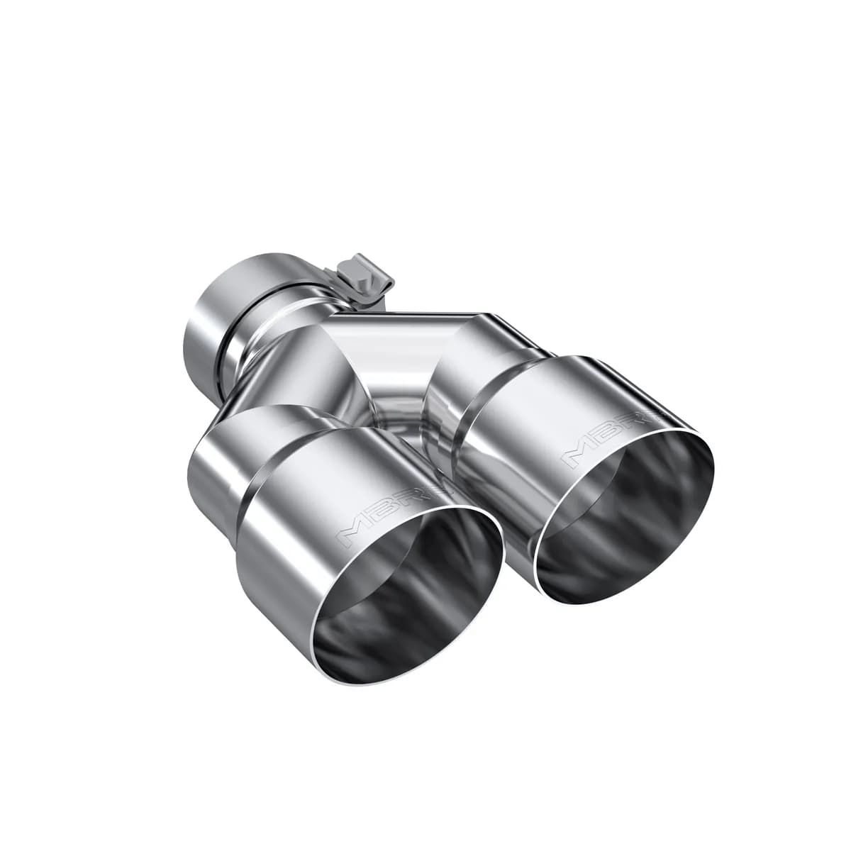 Armor Pro Exhaust Tip; 3 in. Inlet Diameter; 4 in. Outlet Diameter; Right Tip 9.87 in. Length; Left Tip 9.37 in. Length; T304 Stainless Steel; Dual Out; Mirror Polished;
