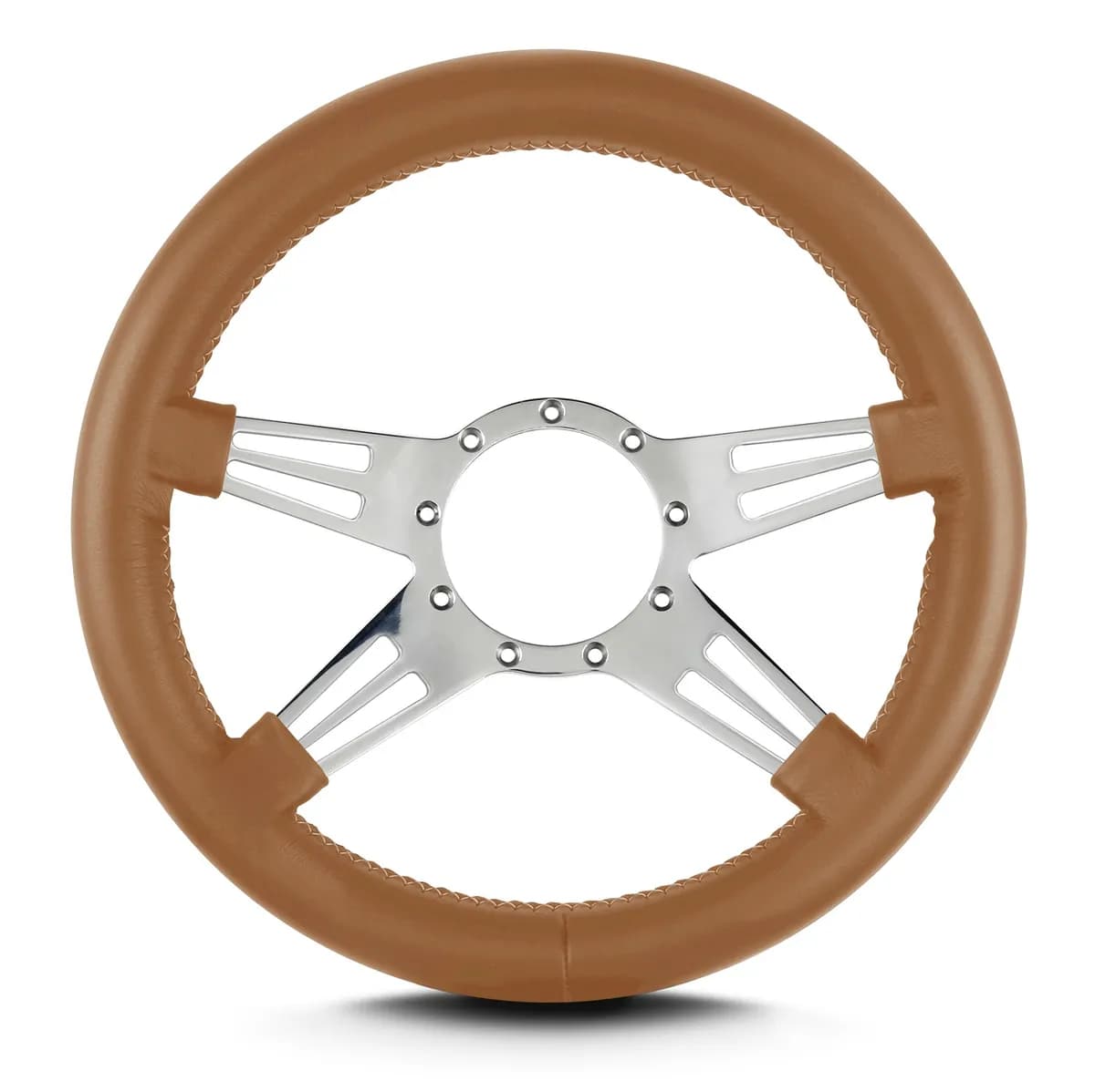 Lecarra Mark 9 Double Slot Steering Wheel; Chestnut; Polished Spokes; Thick Grip;