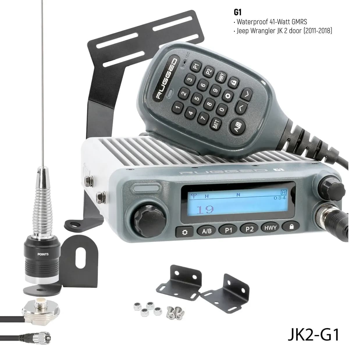 0718 JK 2dr/Jku 4dr/Tj/Lj Jeep Wrangler & Rubicon Twoway Gmrs Mobile Radio Kit