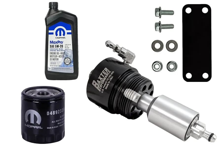Baxter Oil Adapter Kit w/ Optional Bracket for E-Torque Equipped 3.6L Wrangler - JL/JT