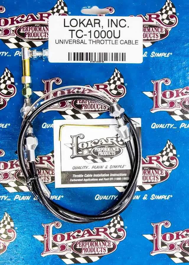Hi-Tech Throttle Cable Kit; Universal; U-Cut-To-Fit; 36 in.; Incl. Aluminum Ferrules/Instructions/Black Housing/Stainless Steel Aluminum Fittings;
