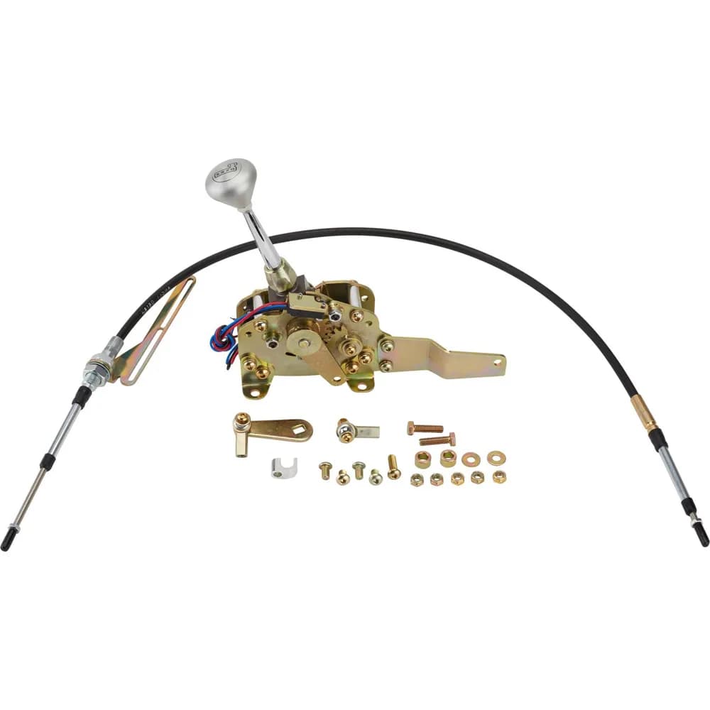 Electronic Sport Shifter; Floor; 6 in. Lever; Mushroom Shift Knob; For Use w/6L80 Transmission; Incl. Lever/Brackets/Neutral Safety Switch/ Hardware;